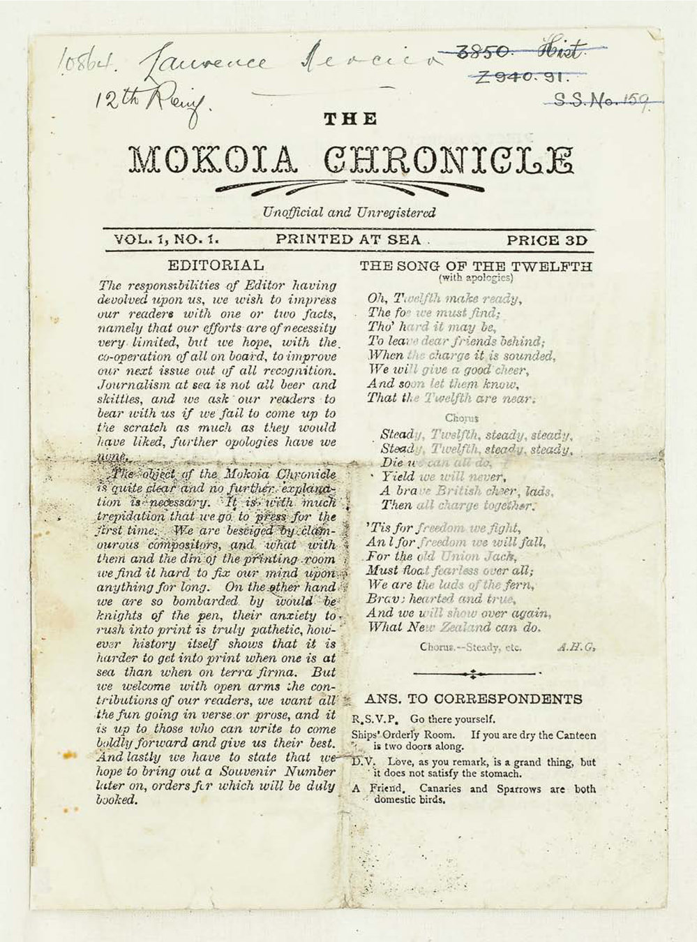 Mokoia Chronicle