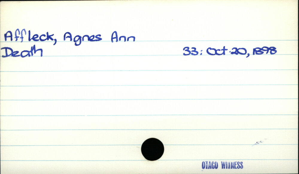 Affleck, Agnes Ann