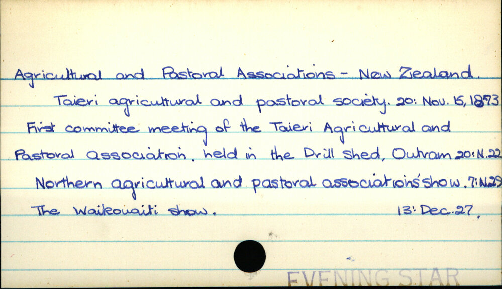 Agricultural and Pastoral Associations - New Zealand