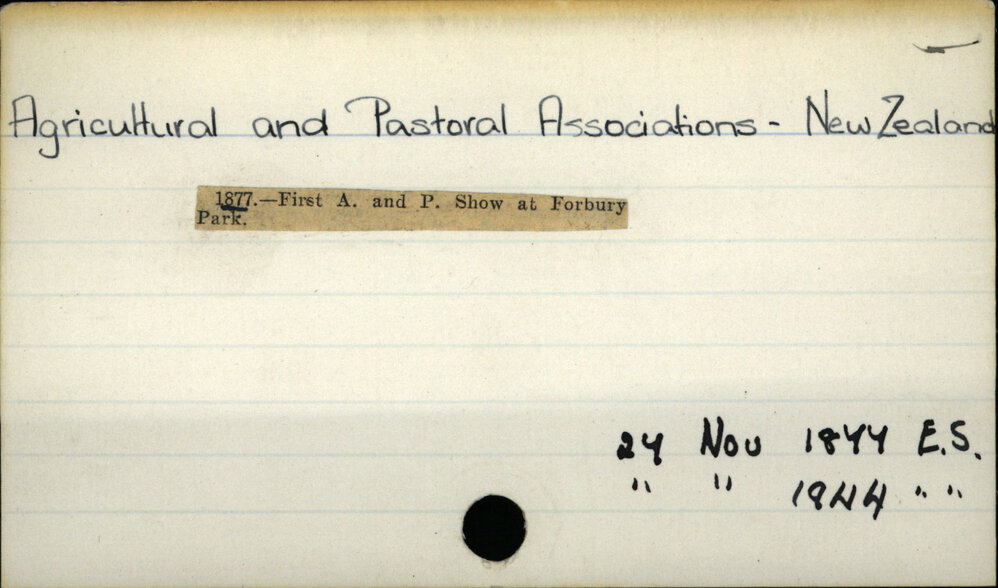 Agricultural and Pastoral Associations - New Zealand