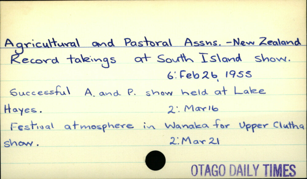Agricultural &amp; Pastoral Associations - New Zealand