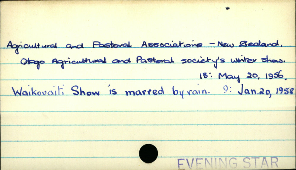 Agricultural and Pastoral Associations - New Zealand 