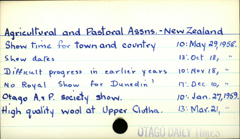 Agricultural &amp; Pastoral Associations - New Zealand