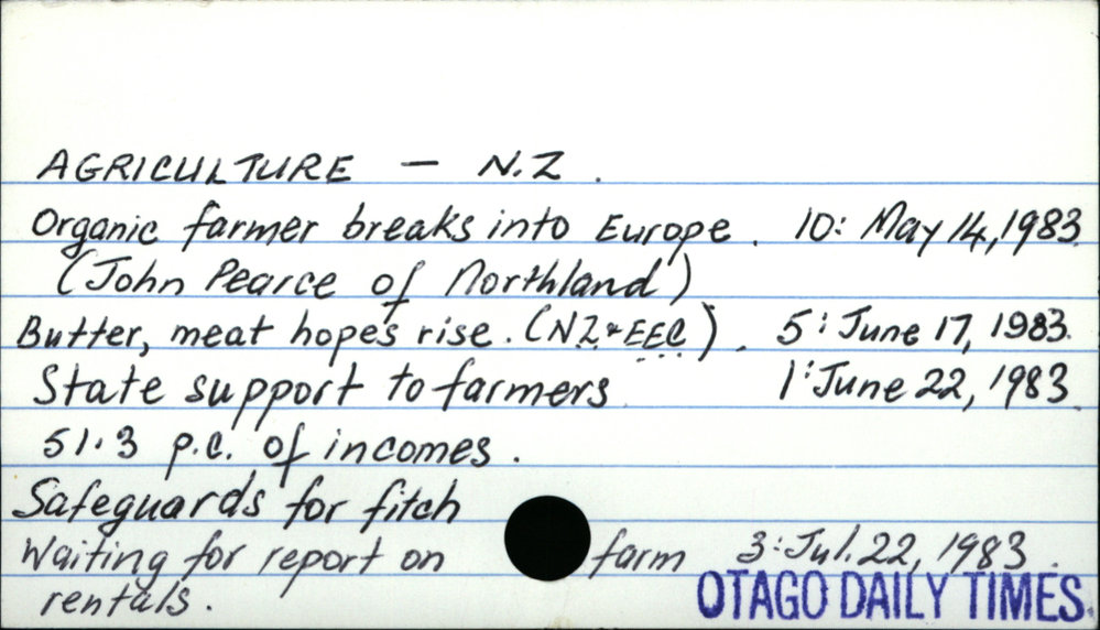 AGRICULTURE - New Zealand