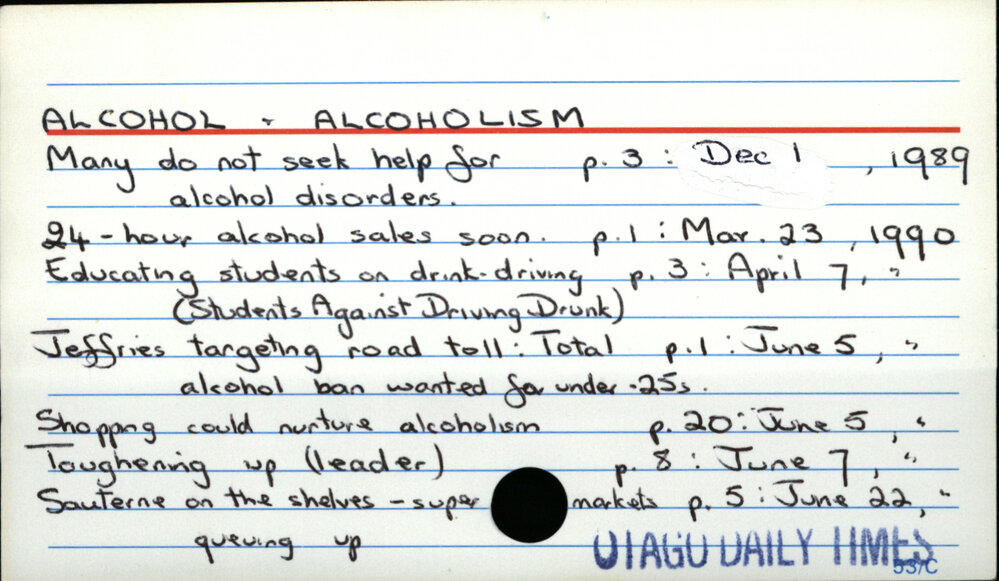 Alcohol and Alcoholism | Dunedin Public Libraries