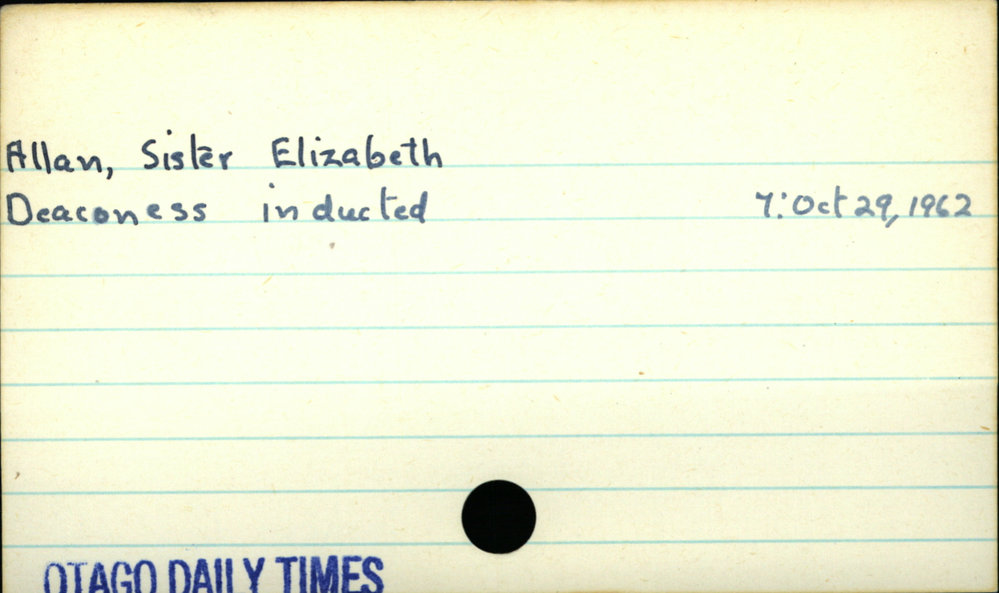 Allan, Sister Elizabeth 