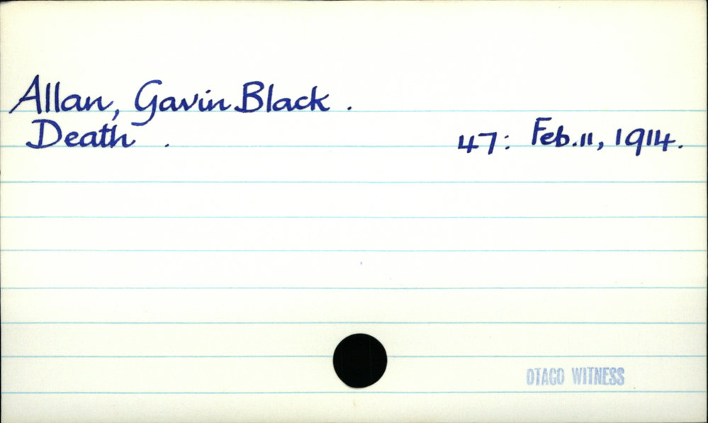 Allan, Gavin Black