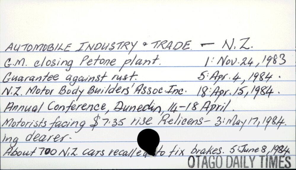 Automobile industry and trade - New Zealand
