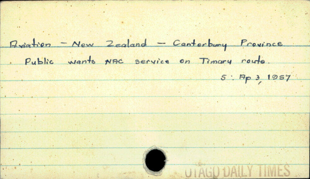 Aviation - New Zealand - Canterbury Province