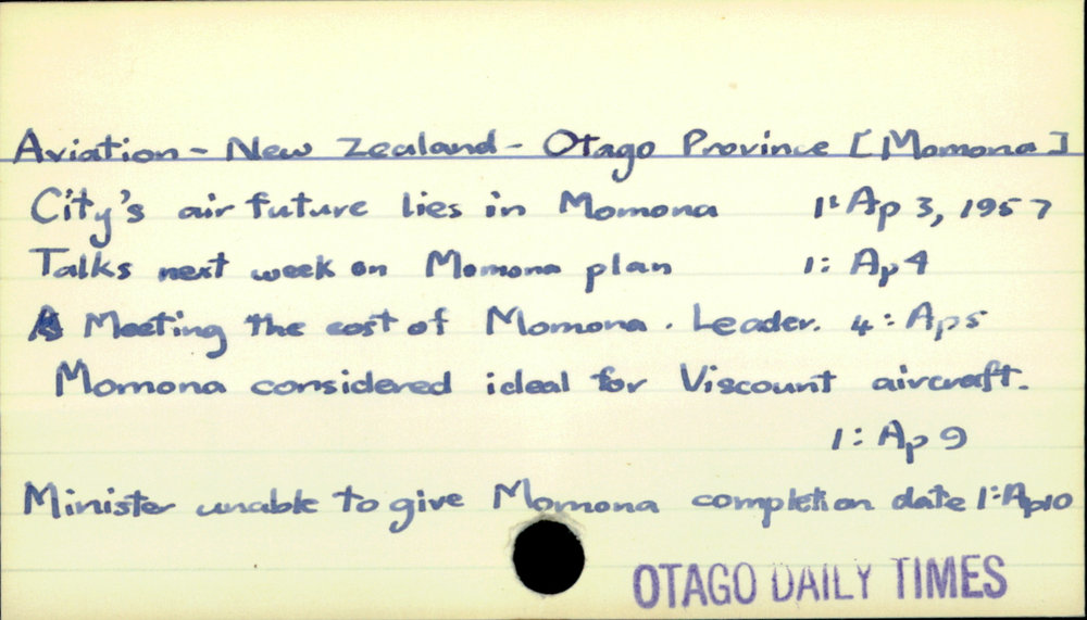 Aviation - New Zealand - Otago Province [Momona]