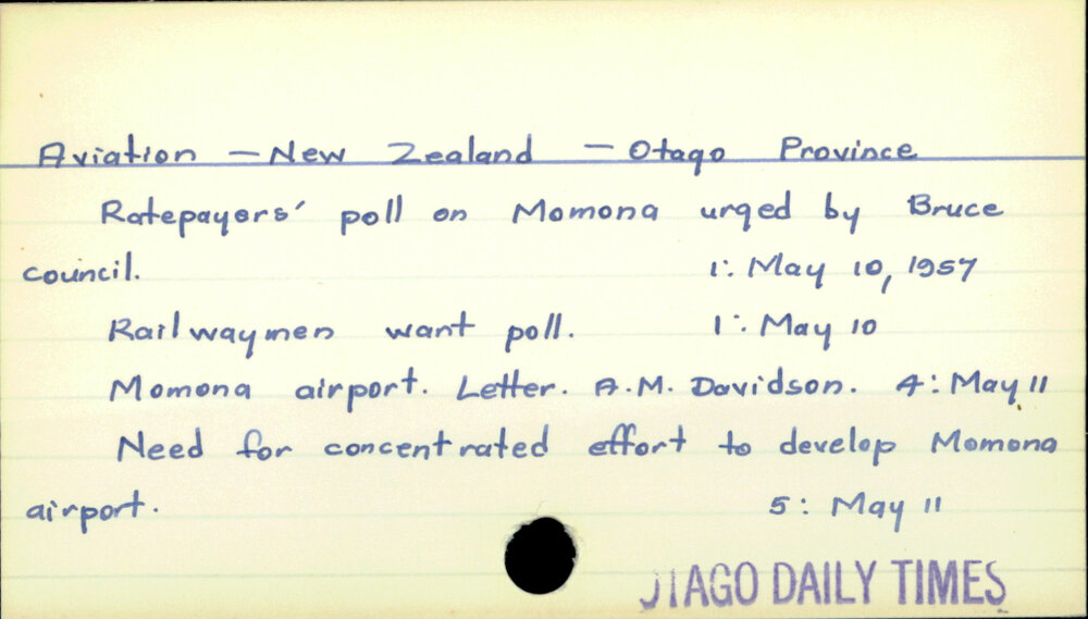 Aviation - New Zealand - Otago Province