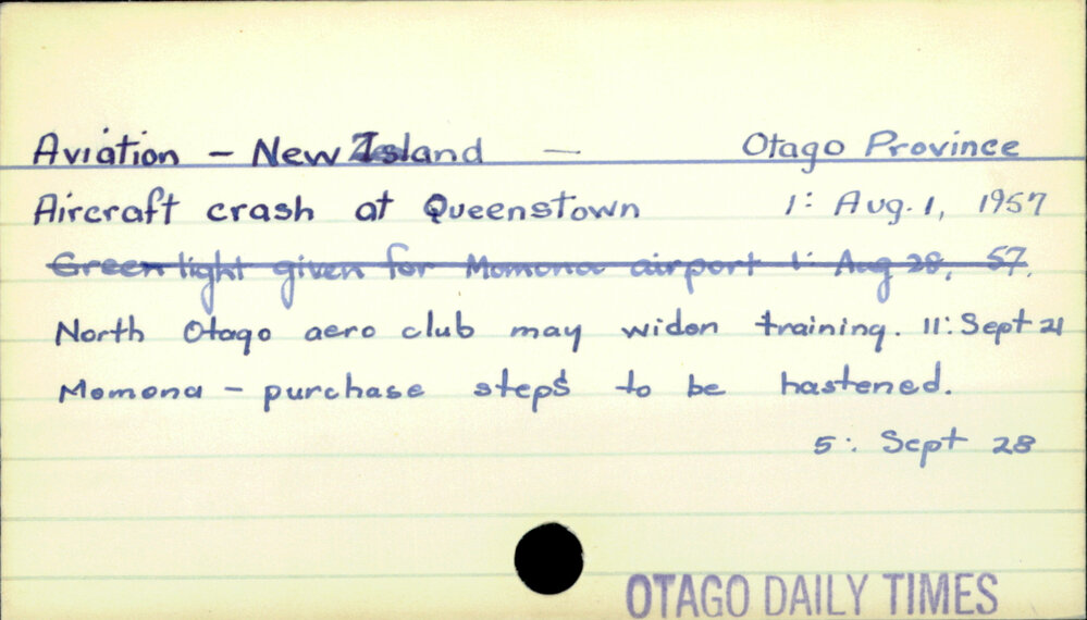 Aviation - New Zealand - Otago Province