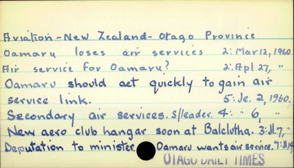Aviation - New Zealand - Otago Province