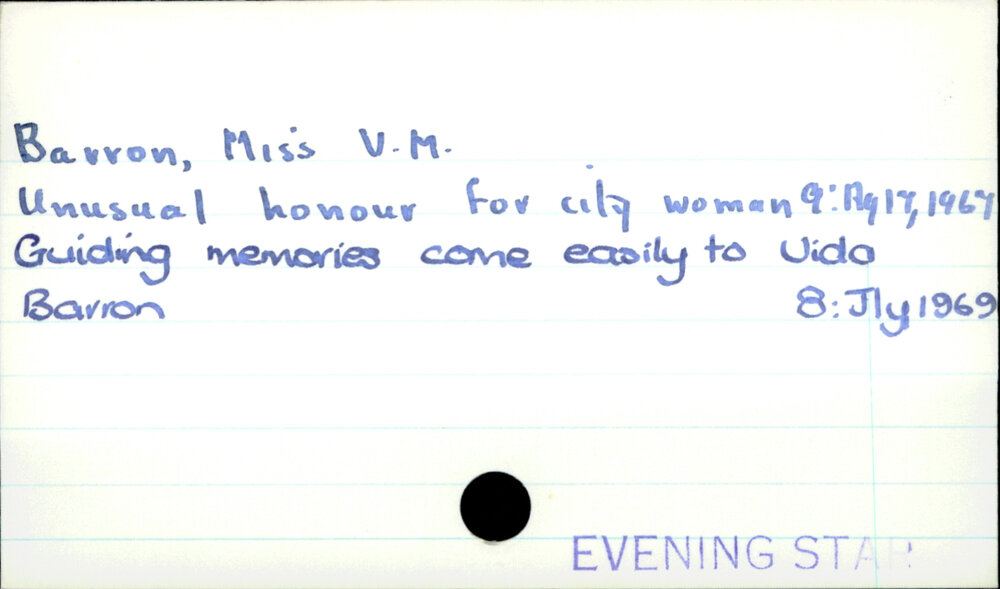 Barron, Miss V. M.