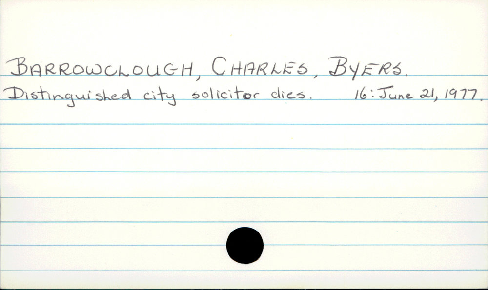 BARROWCLOUGH, CHARLES, BYERS.