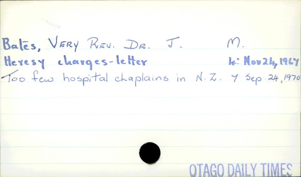 Bates, VERY REV. DR.  J.    M. 