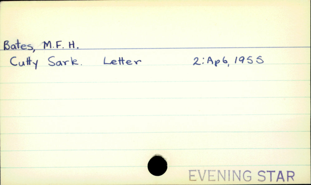 Bates, M. F. H.