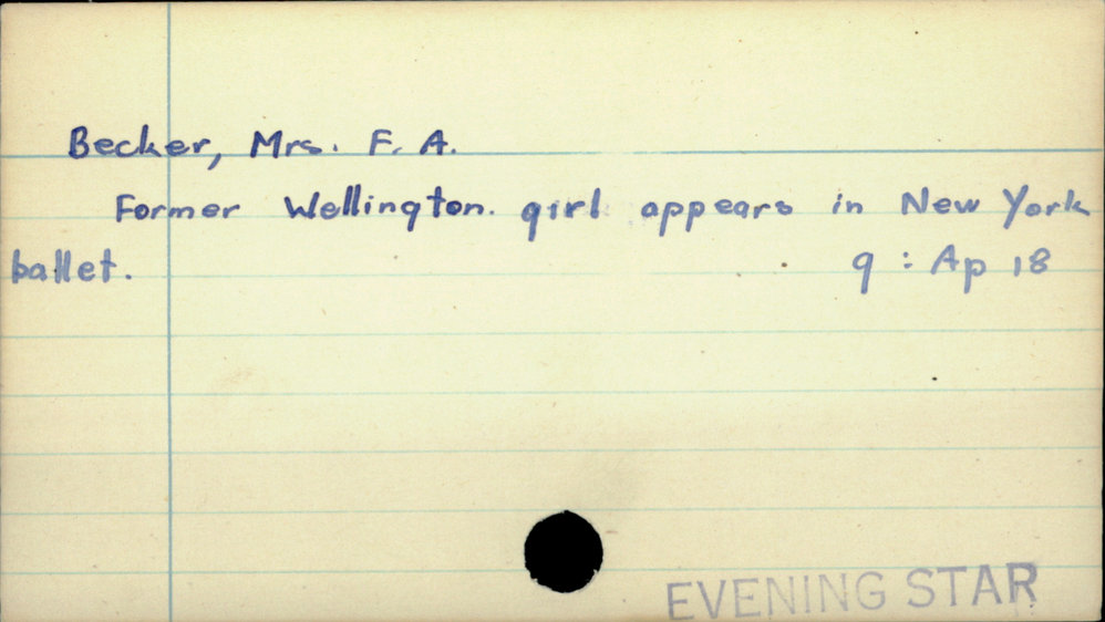 Becker, Mrs. F. A.