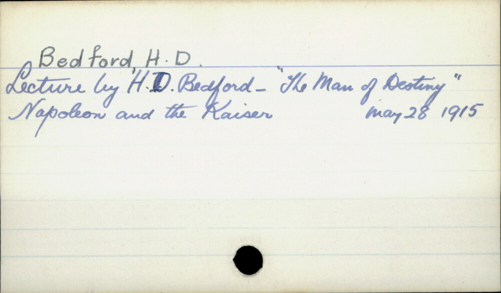 Bedford, H.  D.