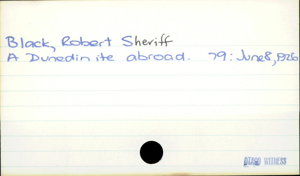 Black, Robert Sheriff 
