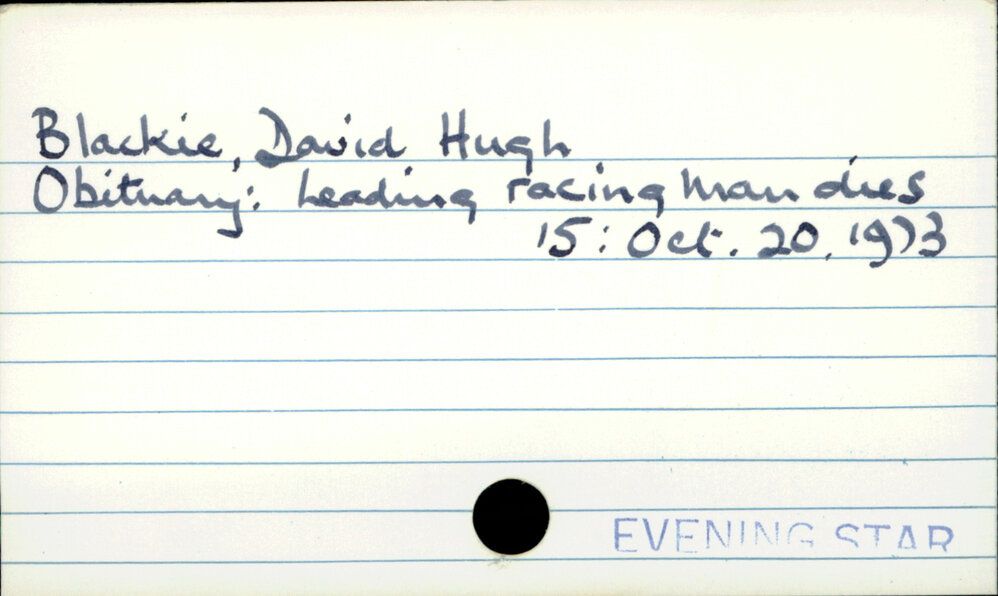 Blackie, David Hugh