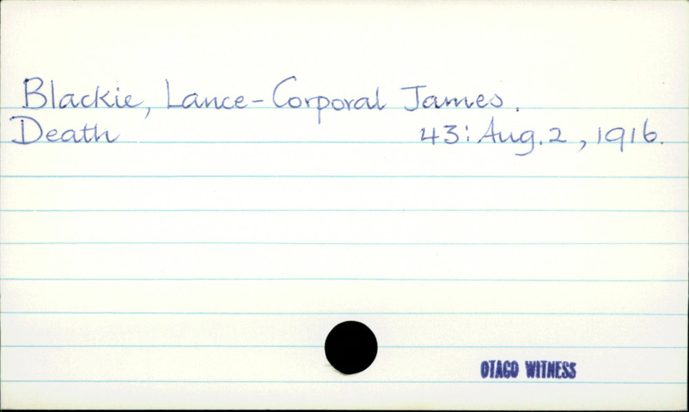 Blackie, Lance-Corporal James
