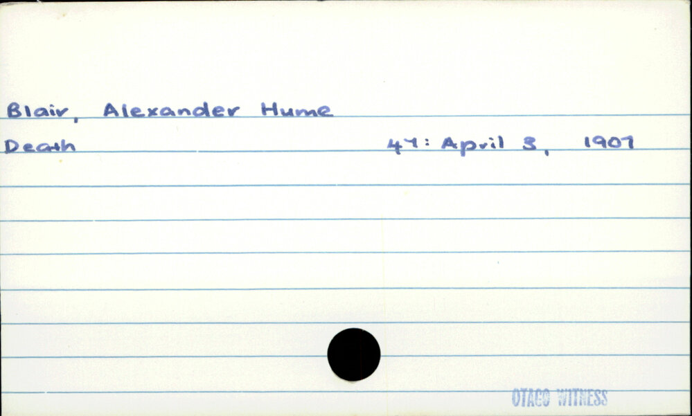 Blair, Alexander Hume 