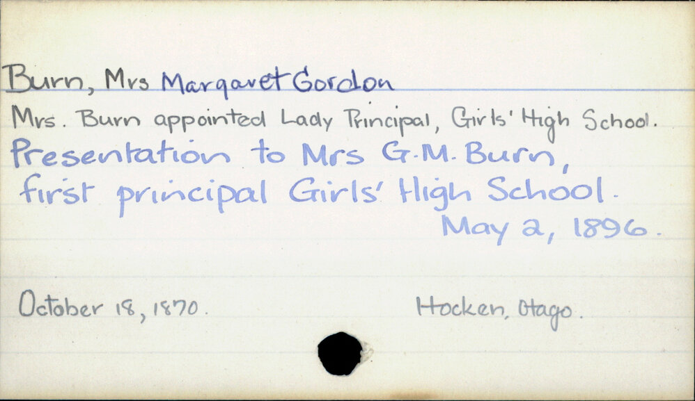 Burn, Mrs Margaret Gordon