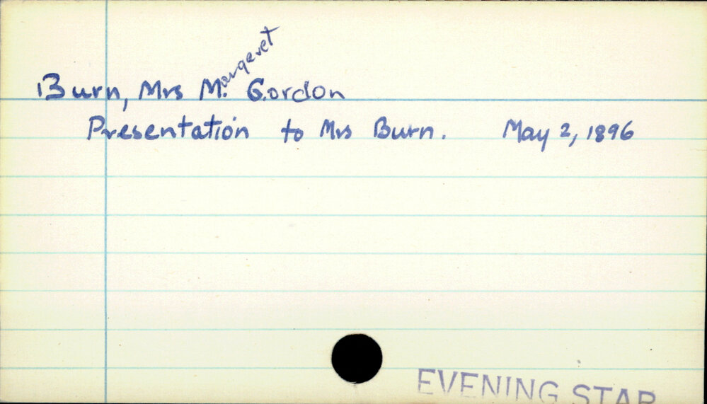 Burn, Mrs Margaret Gordon