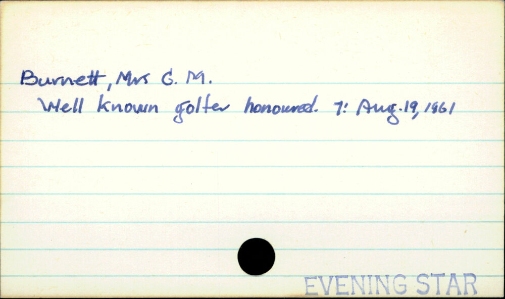 Burnett, Mrs G. M.