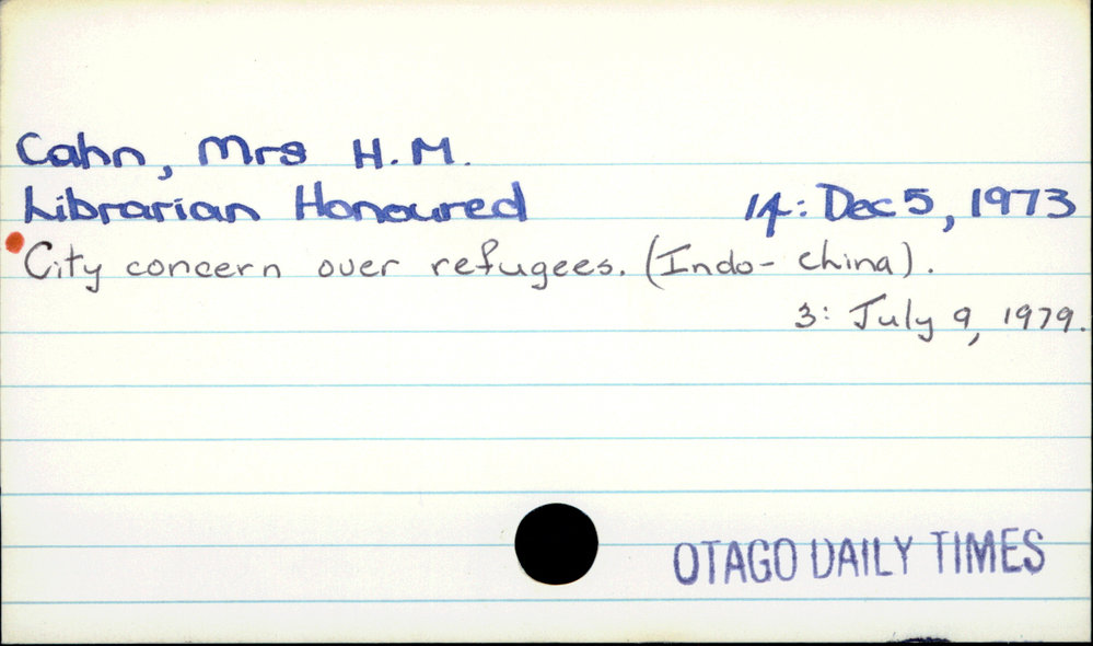 Cahn, Mrs HM