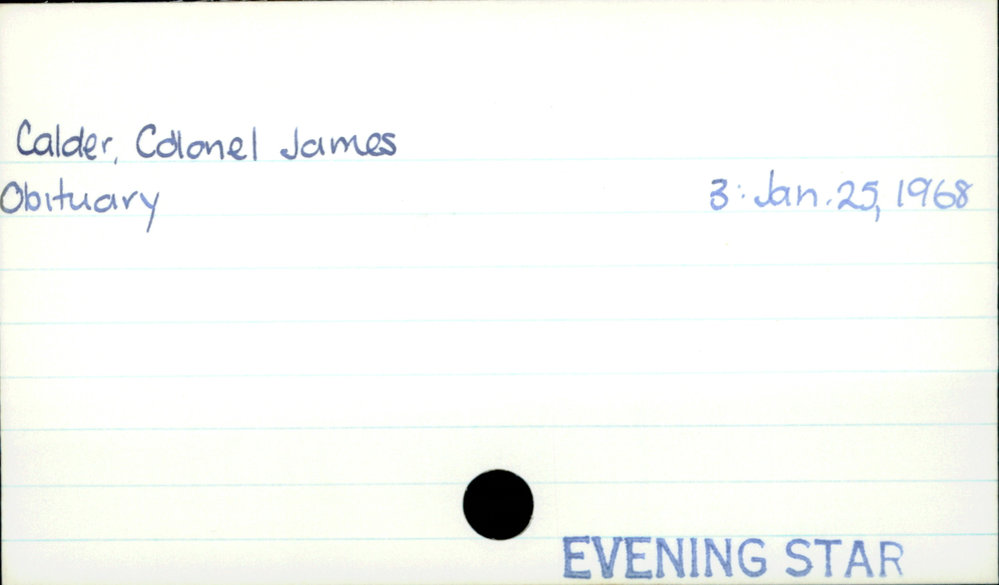 Calder, Colonel James