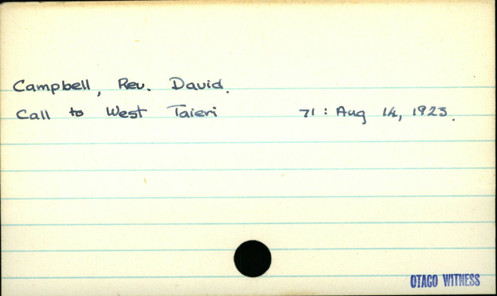 Campbell, Rev. David