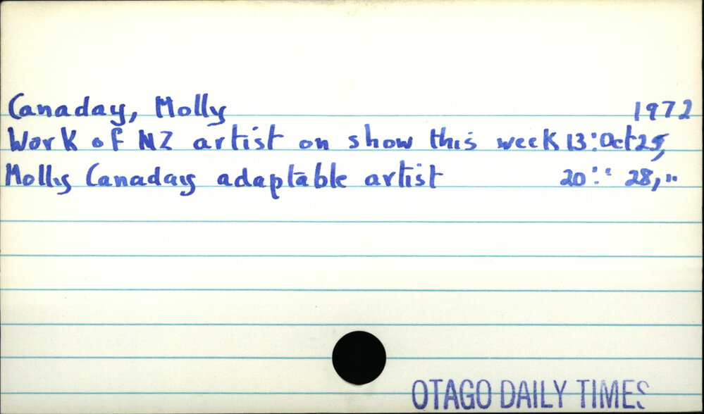 Canaday, Molly | Dunedin Public Libraries