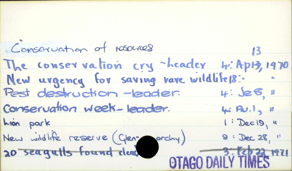 Conservation of resources