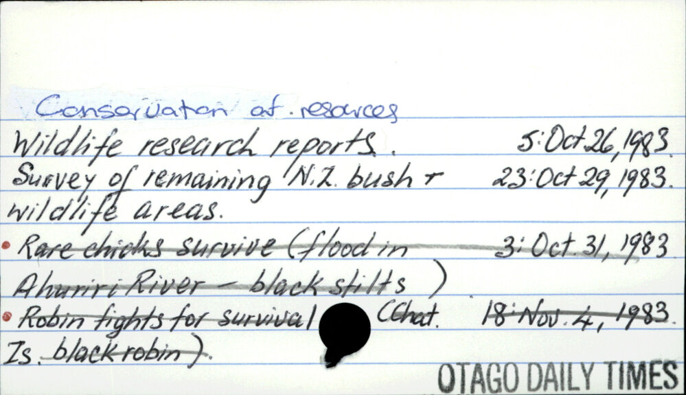 Conservation of resources