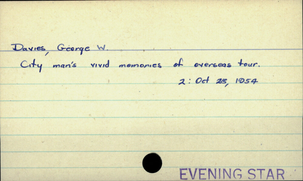 Davies, George W.