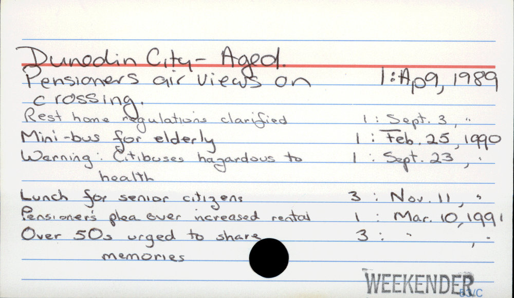 Dunedin City - Aged 