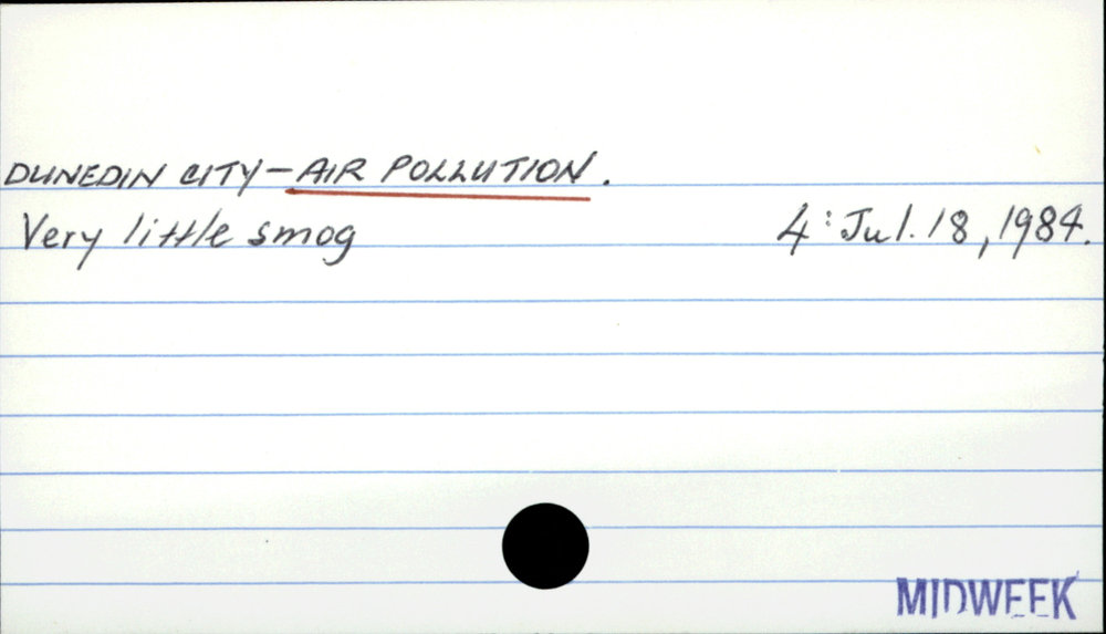Dunedin City - Air Pollution 