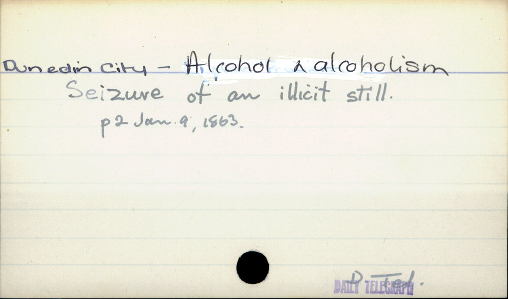 Dunedin City - Alcohol &amp; alcoholism