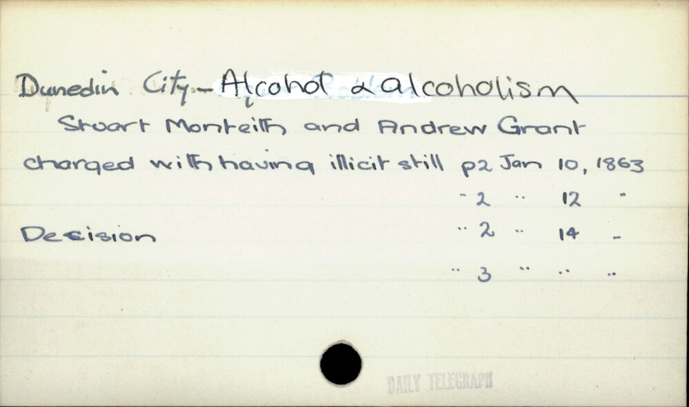 Dunedin City - Alcohol &amp; alcoholism