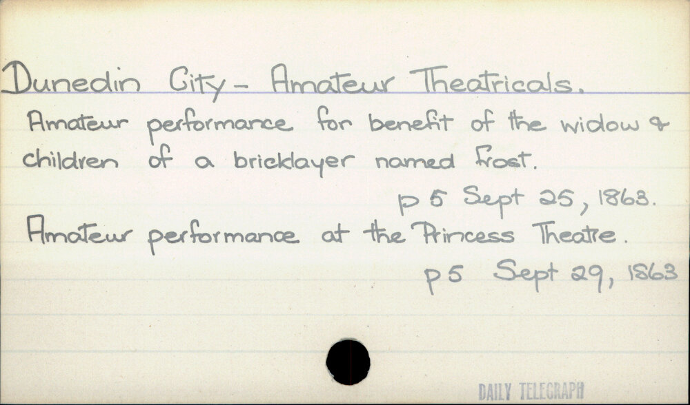Dunedin City - Amateur Theatricals