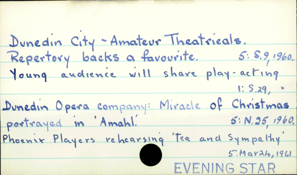 Dunedin City - Amateur Theatricals