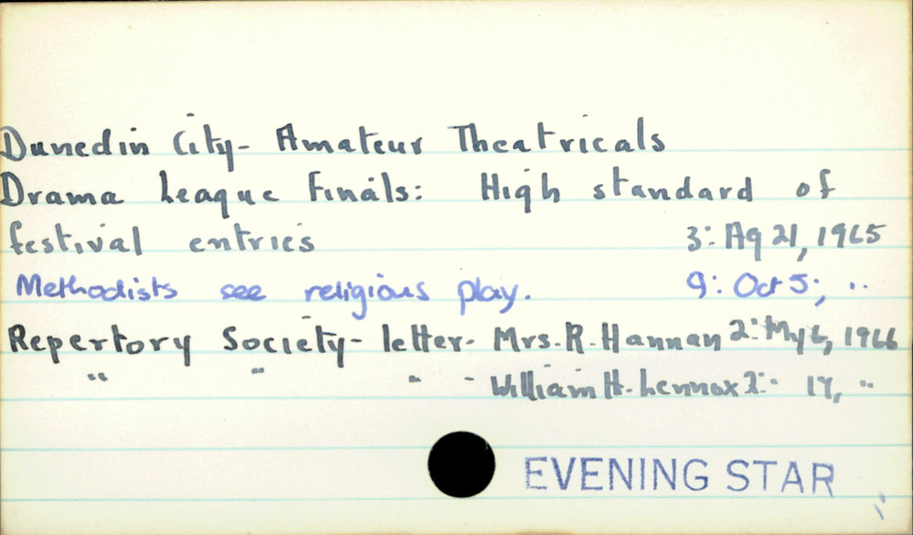 Dunedin City - Amateur Theatricals