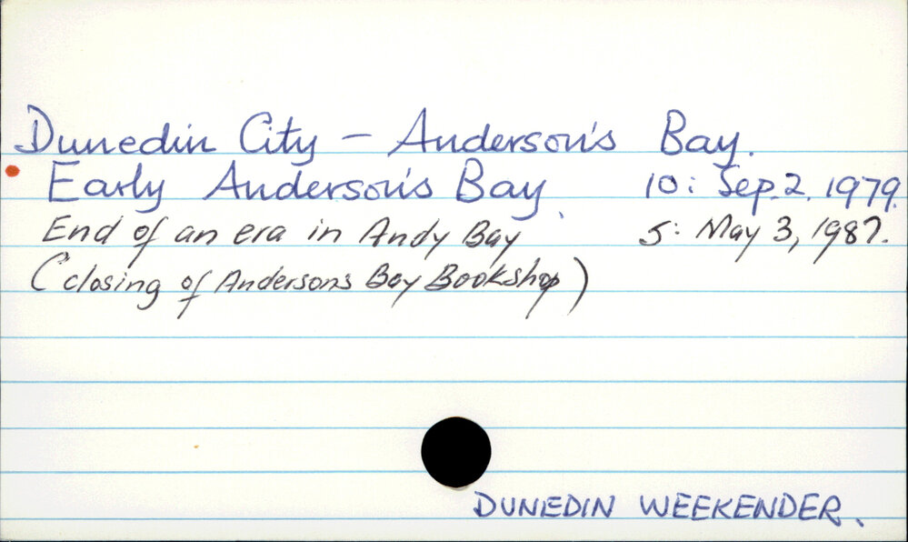 Dunedin City - Anderson' s Bay