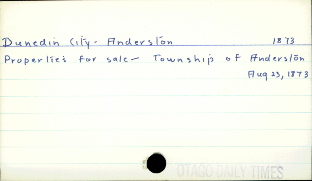 Dunedin City - Anderston