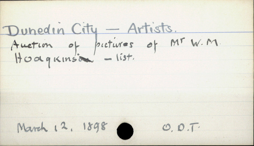 Dunedin City - Artists. 