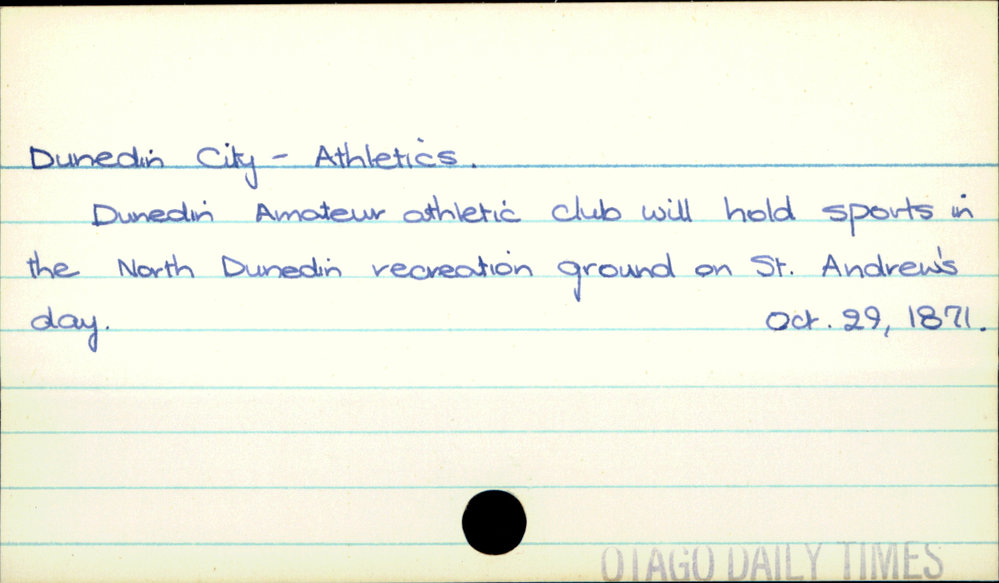 Dunedin City - Athletics