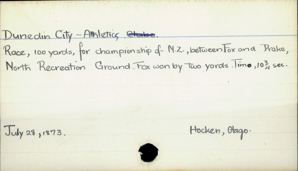 Dunedin City - Athletics.