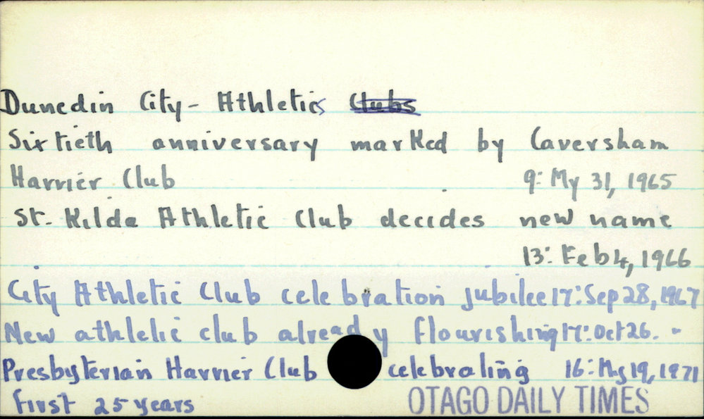 Dunedin City - Athletics